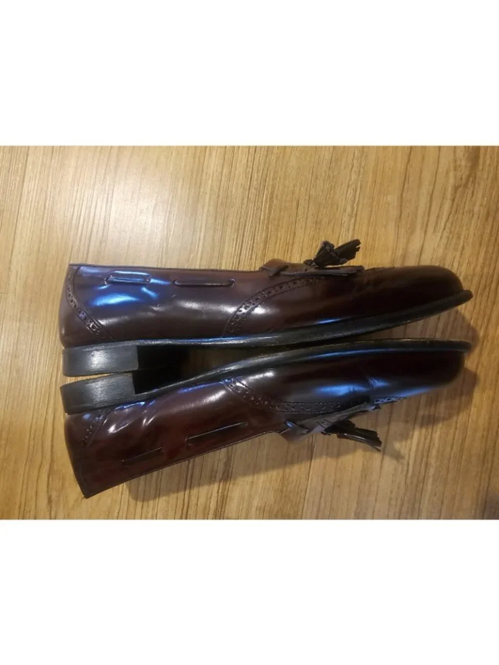 San Remo Leather Dress Shoes With Tassles Dark Red Mens Size 9 M